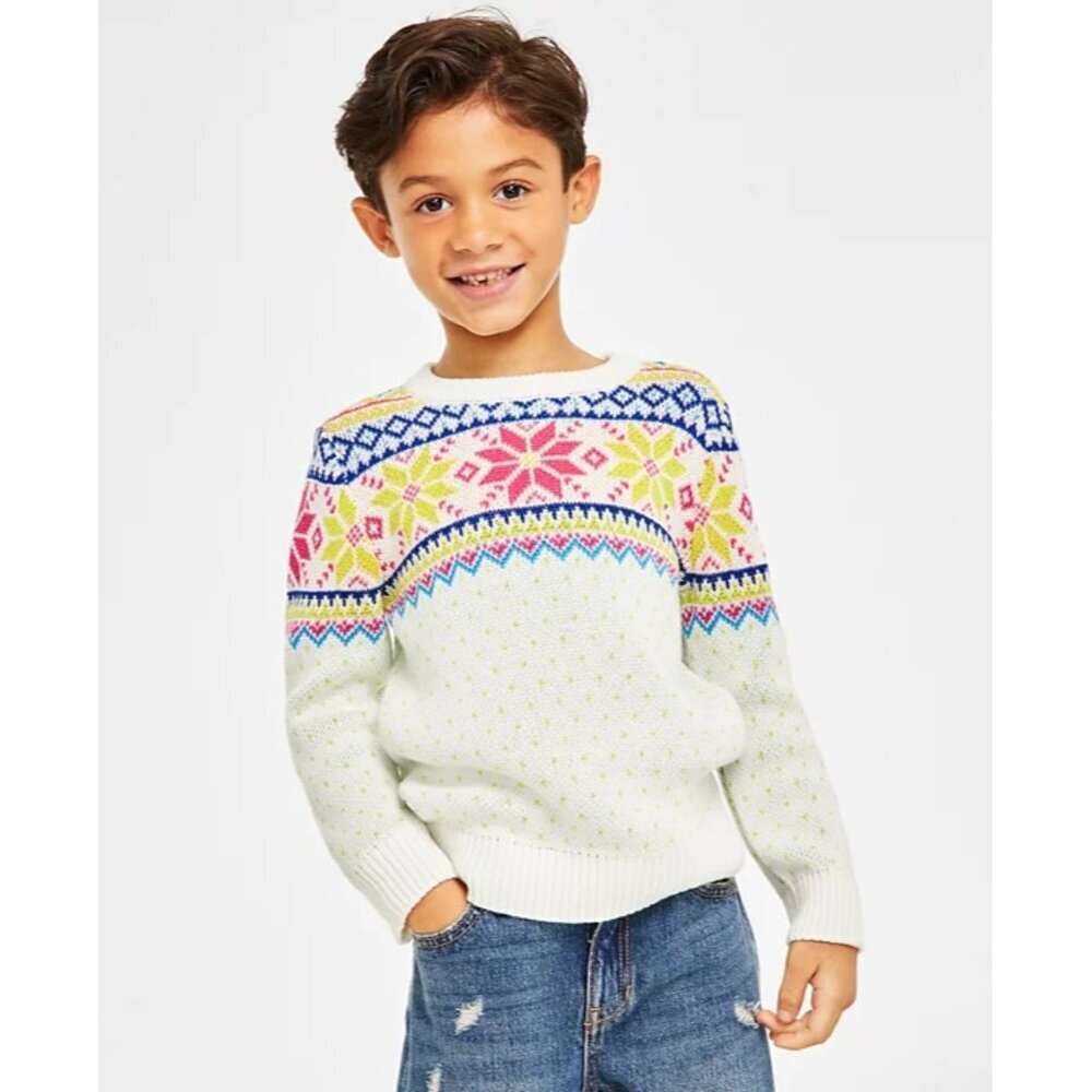Holiday Lane‎ Toddler Boys 4T Multi-Color Fair Isle Sweater Lime Green $40 316